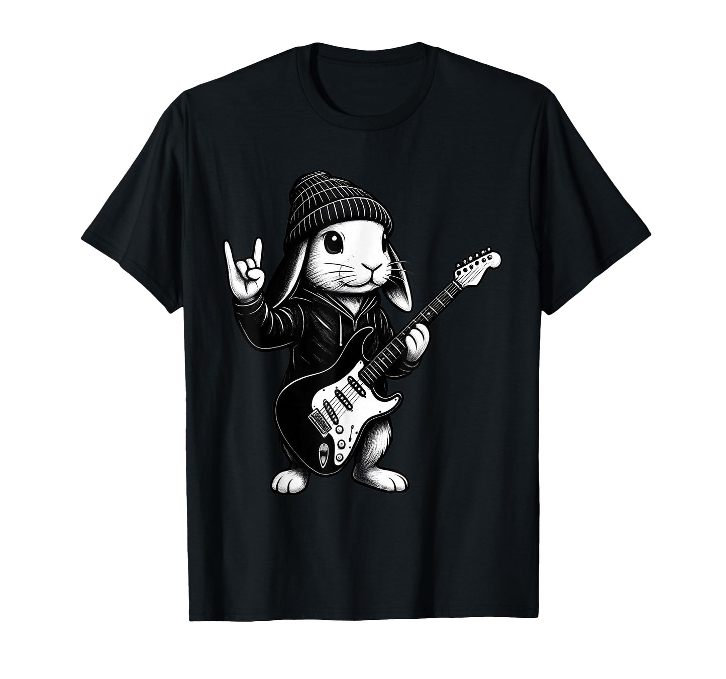 Easter Bunny Rabbit Rock Guitar Music T-Shirt - Trendy Graphic Unisex - T-Shirt, Sweatshirt, Hoodie