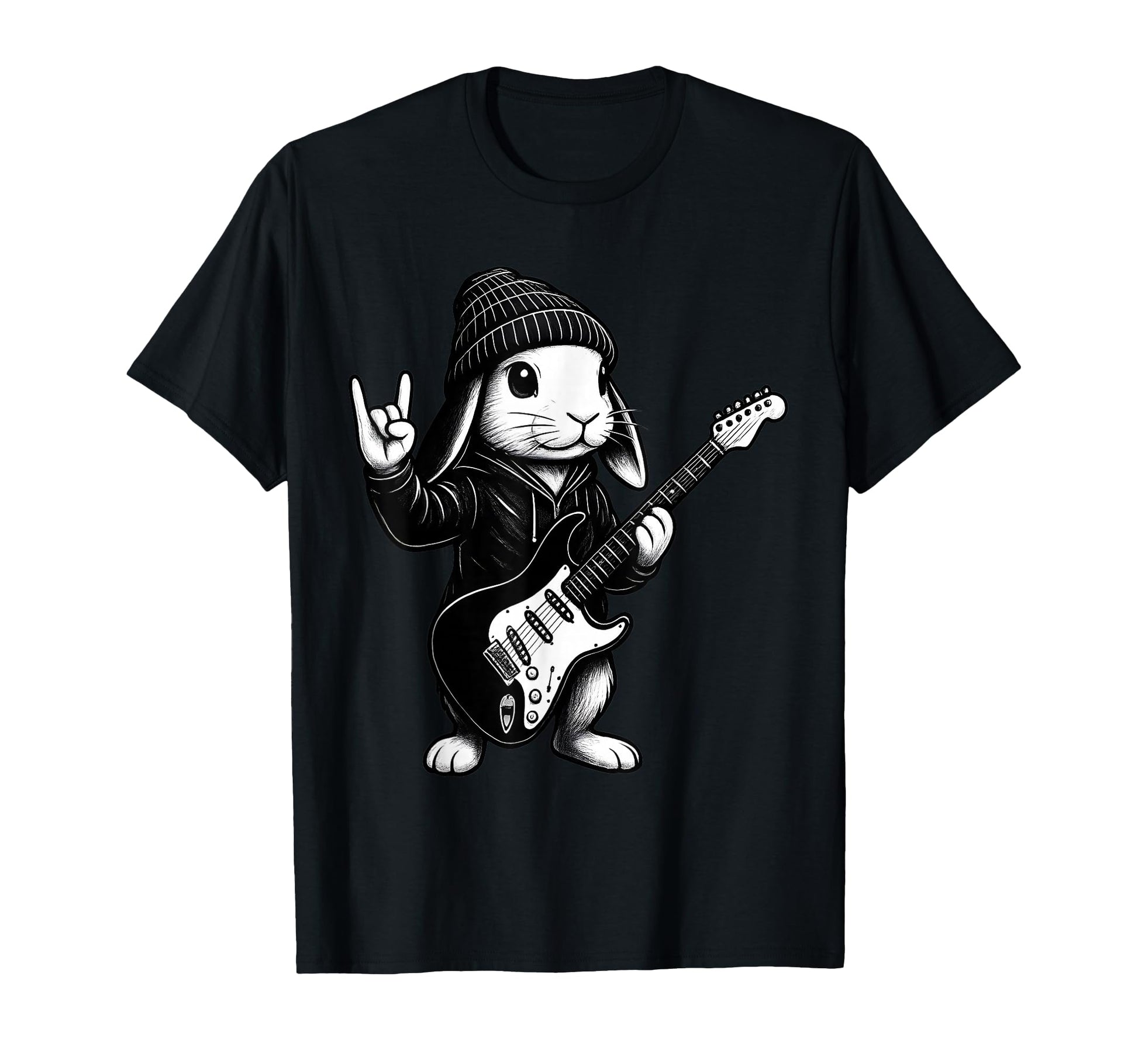 Easter Bunny Rabbit Rock Guitar Music T-Shirt - Trendy Graphic Unisex - T-Shirt, Sweatshirt, Hoodie