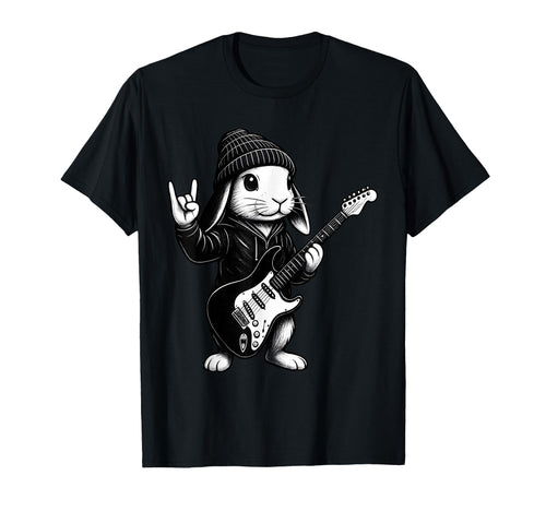 Easter Bunny Rabbit Rock Guitar Music T-Shirt - Trendy Graphic Unisex - T-Shirt, Sweatshirt, Hoodie