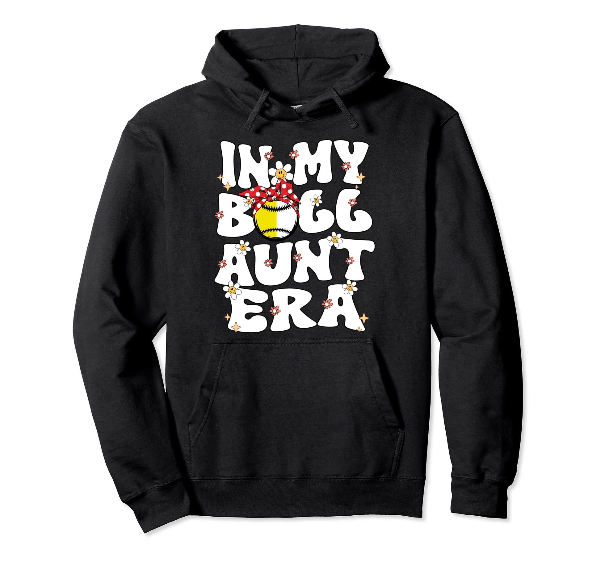 My Ball Aunt Era Groovy Baseball Hoodie - Custom Art Print Men Women - T-Shirt, Sweatshirt, Hoodie