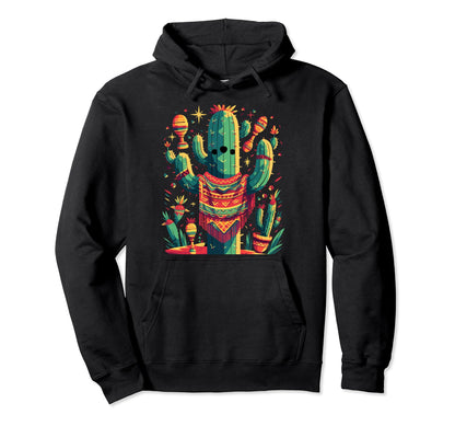 Cactus Serape Succulent Plant Cacti Hoodie - Streetwear Style for Adults - T-Shirt, Sweatshirt, Hoodie