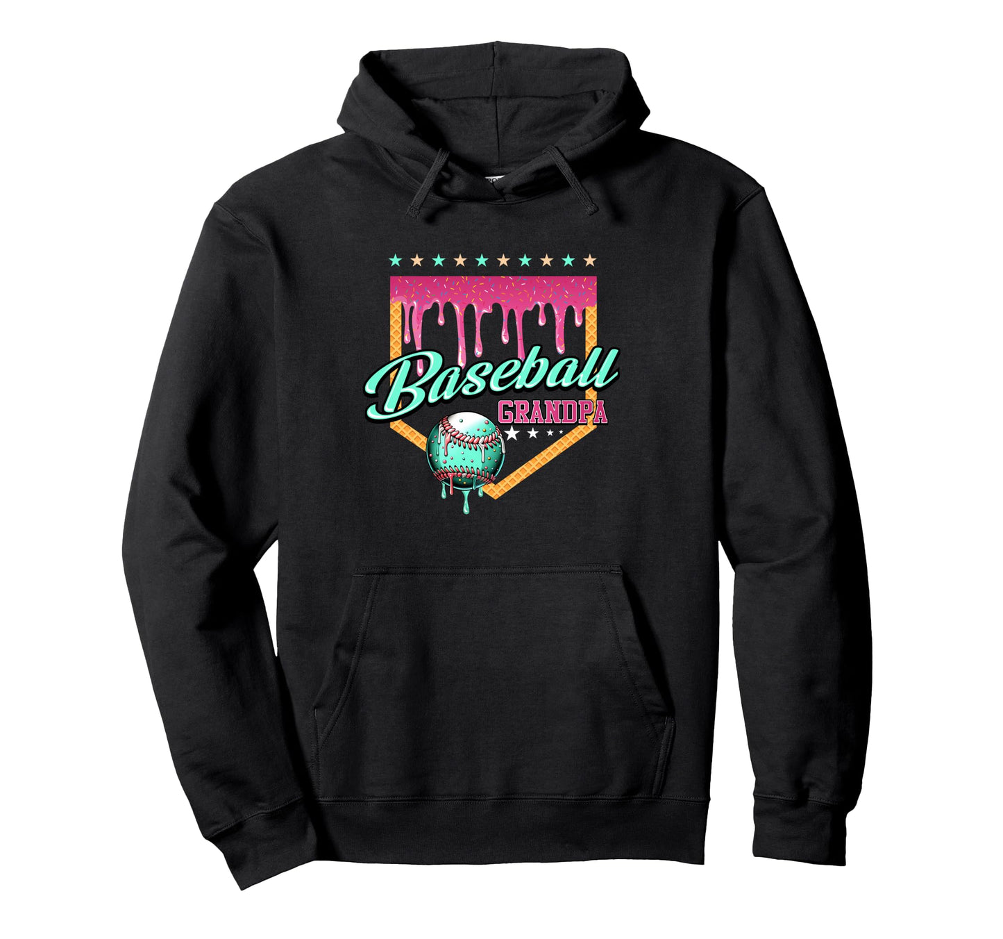 Baseball Grandpa Drip Home Plate Hoodie - Fun Novelty Design Unisex - T-Shirt, Sweatshirt, Hoodie