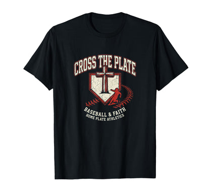 Cross Plate Christian Baseball T-Shirt - Fun Novelty Design Men Women - T-Shirt, Sweatshirt, Hoodie