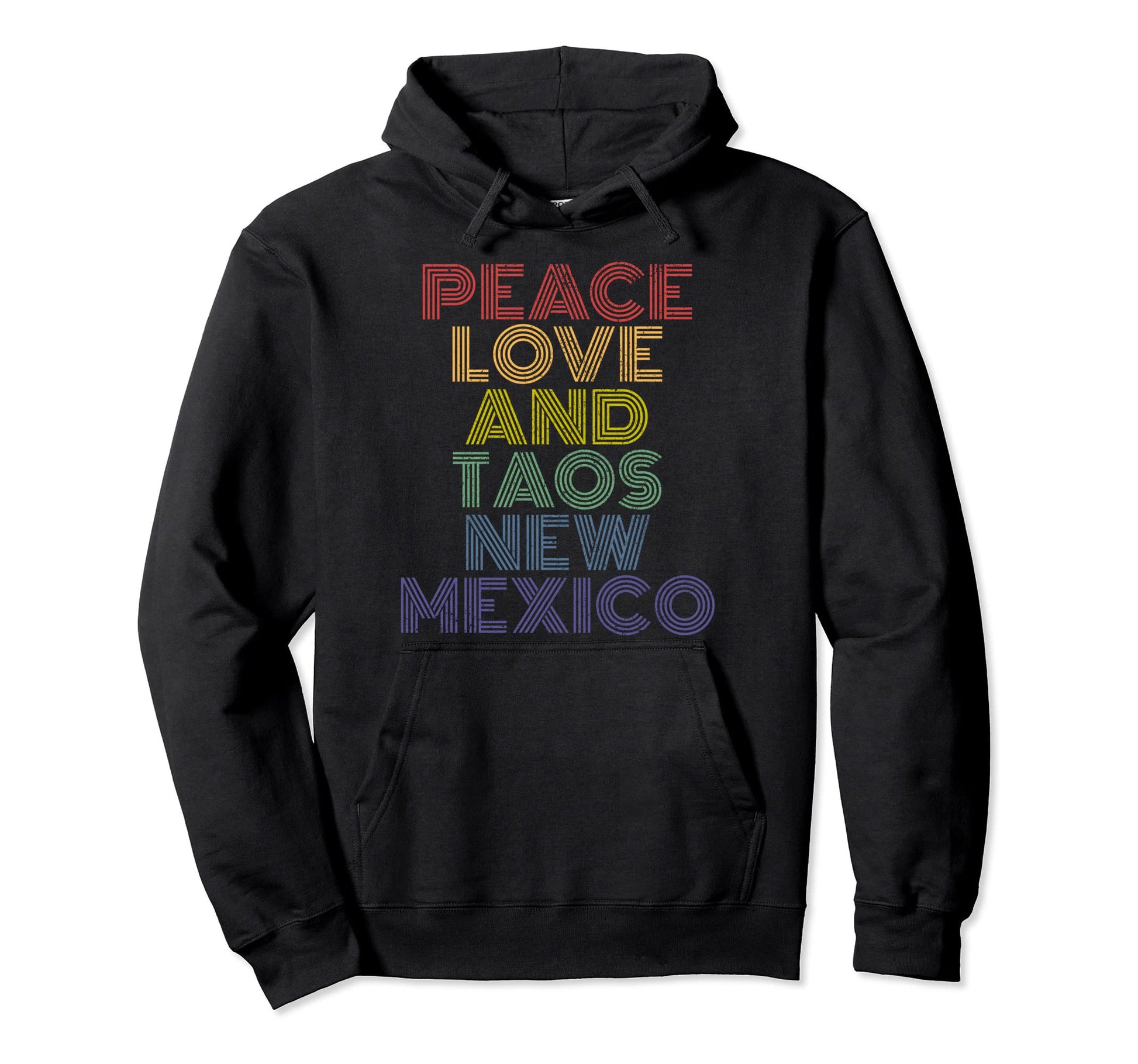 Taos New Mexico Peace Love Hoodie - Aesthetic Graphic for Adults - T-Shirt, Sweatshirt, Hoodie