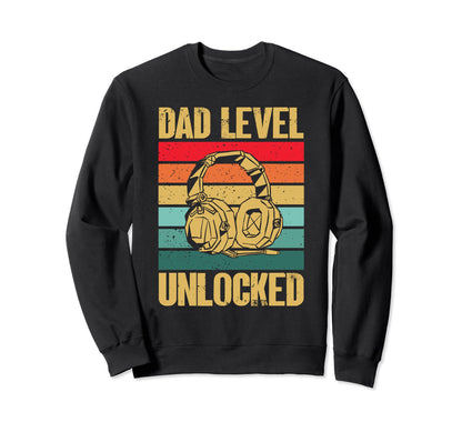 Gamer Dad Dad Level Unlocked Funny Sweatshirt - Trendy Graphic Unisex - T-Shirt, Sweatshirt, Hoodie