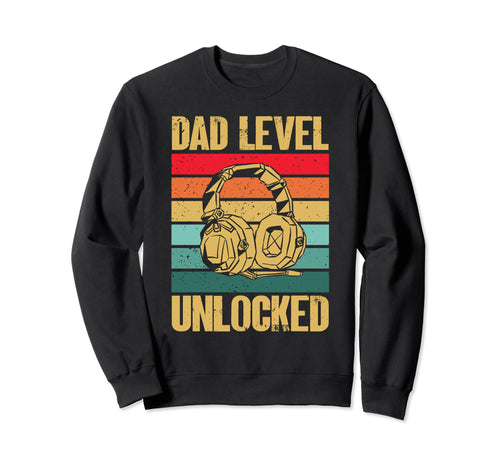 Gamer Dad Dad Level Unlocked Funny Sweatshirt - Trendy Graphic Unisex - T-Shirt, Sweatshirt, Hoodie