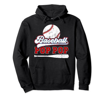 Baseball Pop Pop Grandpa Best Pop Pop Hoodie - Aesthetic Graphic Unisex - T-Shirt, Sweatshirt, Hoodie