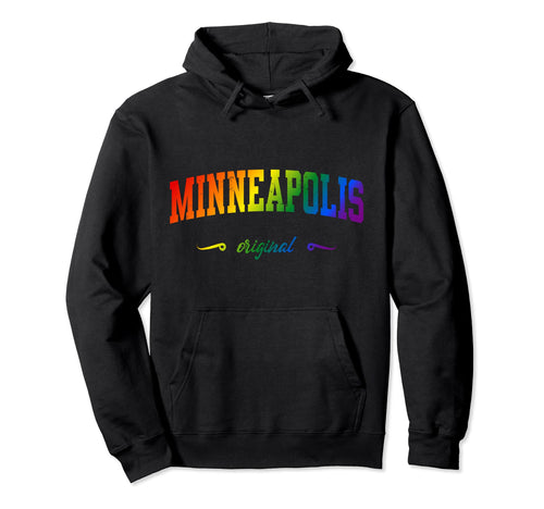 Minneapolis Minnesota Lgbtqai Rainbow Hoodie - Graphic Print Unisex - T-Shirt, Sweatshirt, Hoodie