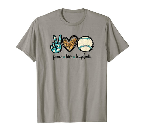 Baseball Lover Leopard Peace Love T-Shirt - Graphic Print for Adults - T-Shirt, Sweatshirt, Hoodie