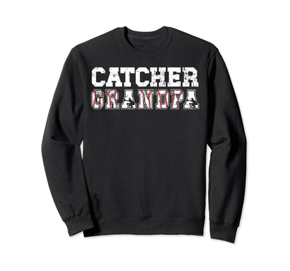 Baseball Catcher Grandpa Baseball Sweatshirt - Minimalist Print Unisex - T-Shirt, Sweatshirt, Hoodie