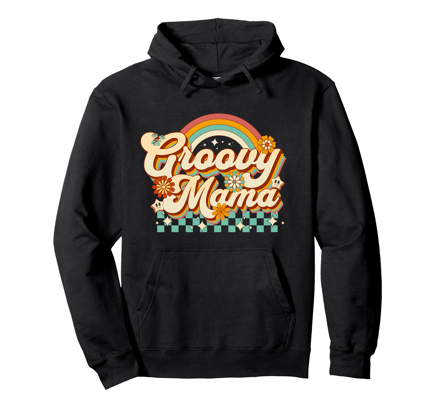 Groovy Mama Boho Floral Womens And Mom Hoodie - Minimalist Print for Adults - T-Shirt, Sweatshirt, Hoodie