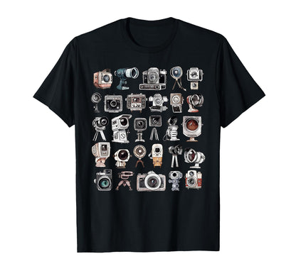 Watercolor Camera Collections T-Shirt - Casual Everyday Wear for Adults - T-Shirt, Sweatshirt, Hoodie