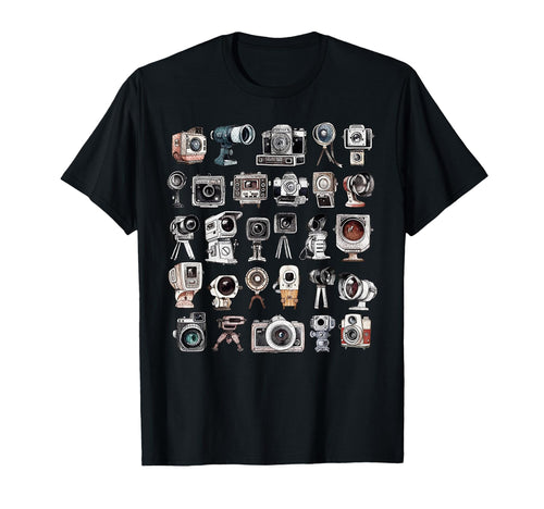 Watercolor Camera Collections T-Shirt - Casual Everyday Wear for Adults - T-Shirt, Sweatshirt, Hoodie