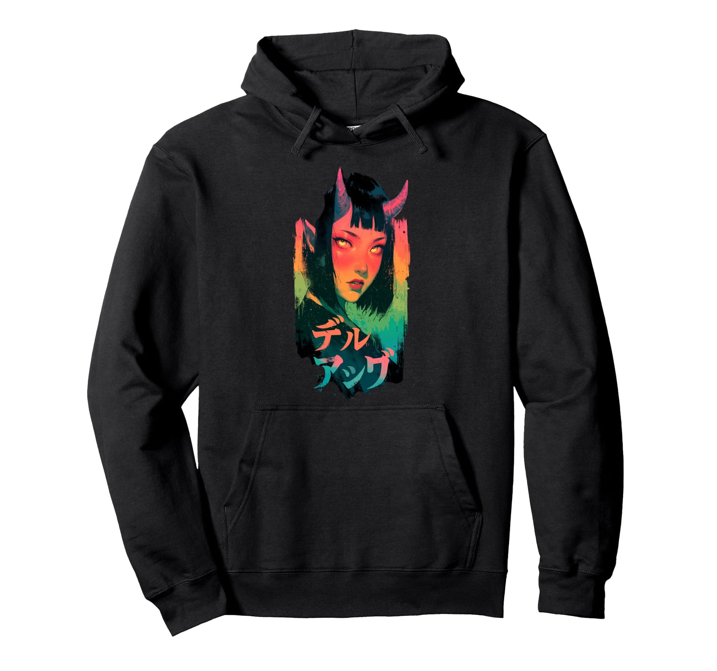 Goth Grunge Demon Anime Waifu Horror Alt Hoodie - Minimalist Print Unisex - T-Shirt, Sweatshirt, Hoodie