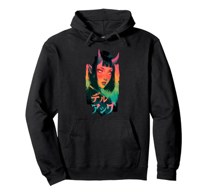 Goth Grunge Demon Anime Waifu Horror Alt Hoodie - Minimalist Print Unisex - T-Shirt, Sweatshirt, Hoodie