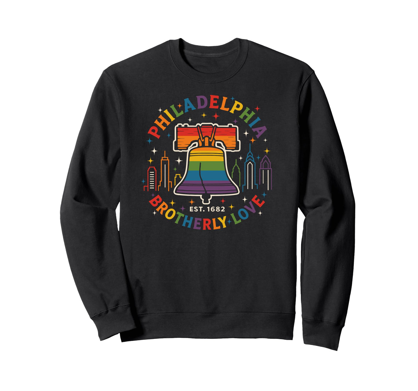 Philadelphia Rainbow Gay Pride Sweatshirt - Custom Art Print Men Women - T-Shirt, Sweatshirt, Hoodie