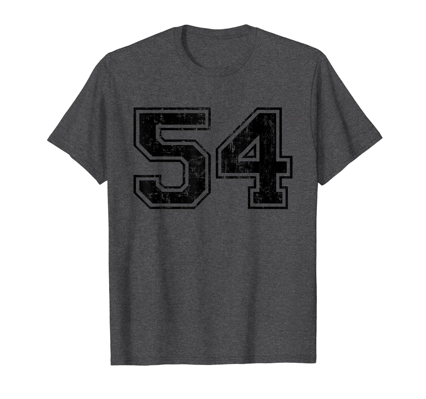 Number 54 Varsity Distressed Sport T-Shirt - Fun Novelty Design for Adults - T-Shirt, Sweatshirt, Hoodie
