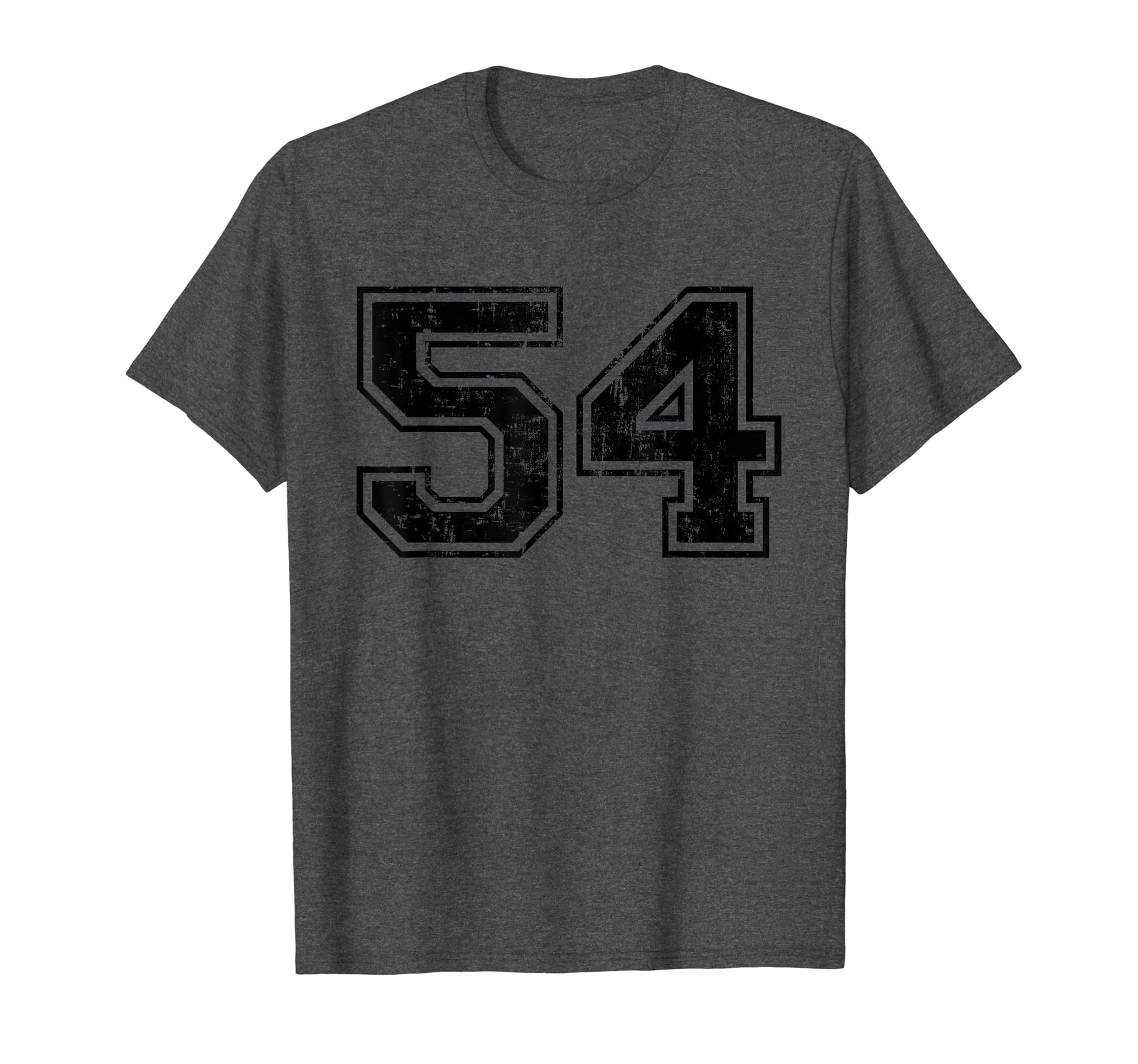 Number 54 Varsity Distressed Sport T-Shirt - Fun Novelty Design for Adults - T-Shirt, Sweatshirt, Hoodie