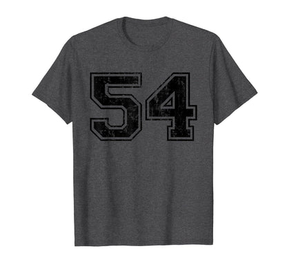Number 54 Varsity Distressed Sport T-Shirt - Fun Novelty Design for Adults - T-Shirt, Sweatshirt, Hoodie