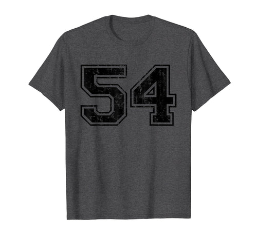 Number 54 Varsity Distressed Sport T-Shirt - Fun Novelty Design for Adults - T-Shirt, Sweatshirt, Hoodie