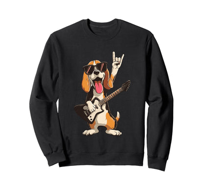 Funny Beagle Dog Lover Rock Music Sweatshirt - Novelty Apparel Unisex - T-Shirt, Sweatshirt, Hoodie