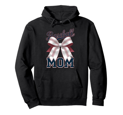 Baseball Mom Coquette Bow Hoodie - Streetwear Style Unisex - T-Shirt, Sweatshirt, Hoodie
