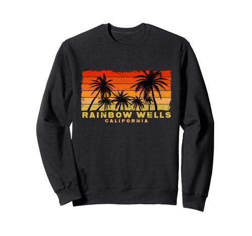 Rainbow Wells California Palm Sunset Sweatshirt - Minimalist Print Unisex - T-Shirt, Sweatshirt, Hoodie