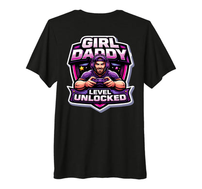 Daddy Level Unlocked New Father Dad T-Shirt - Custom Art Print Men Women - T-Shirt, Sweatshirt, Hoodie