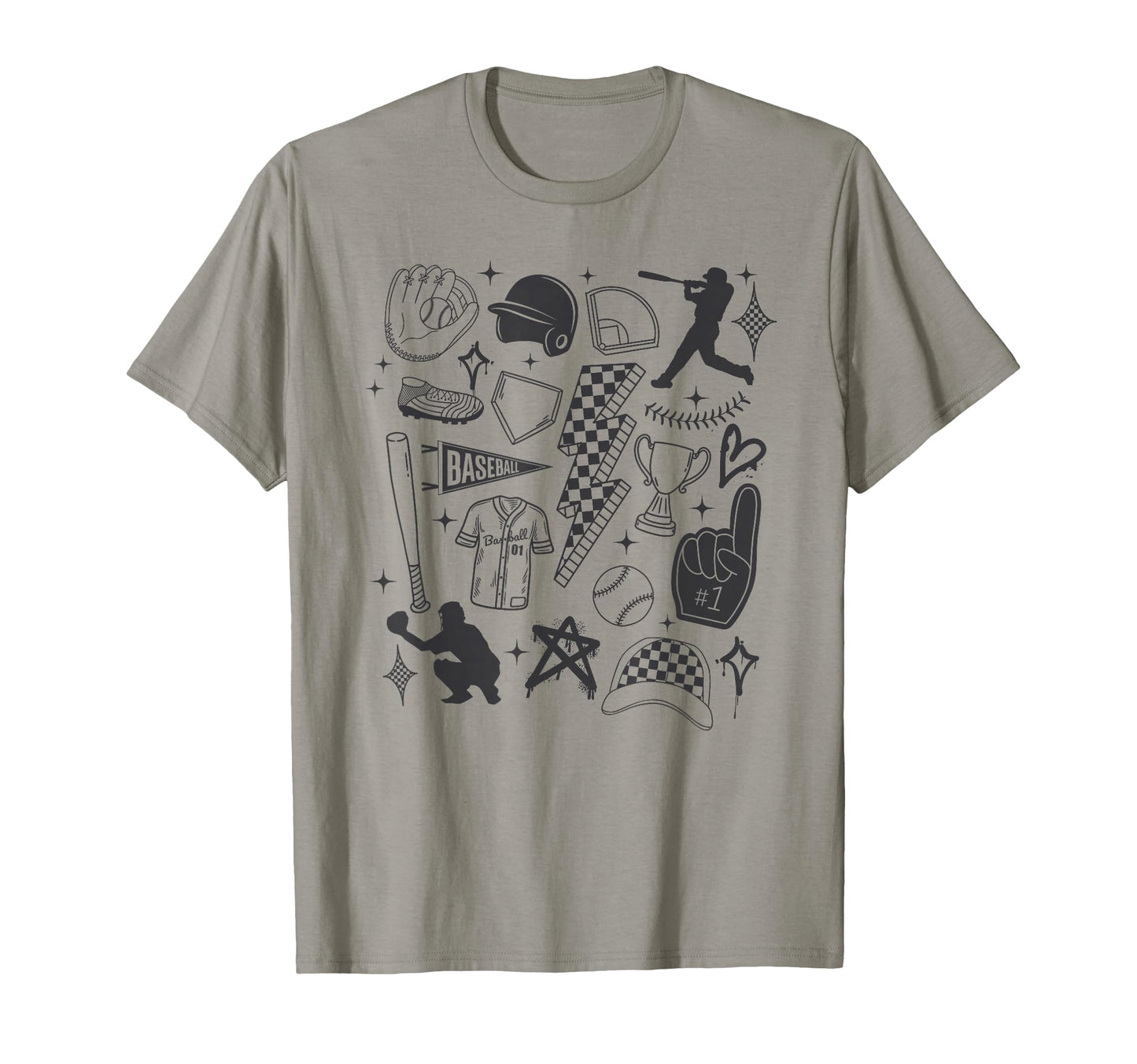 Baseball Player Game Day Punk Line T-Shirt - Custom Art Print for Adults - T-Shirt, Sweatshirt, Hoodie