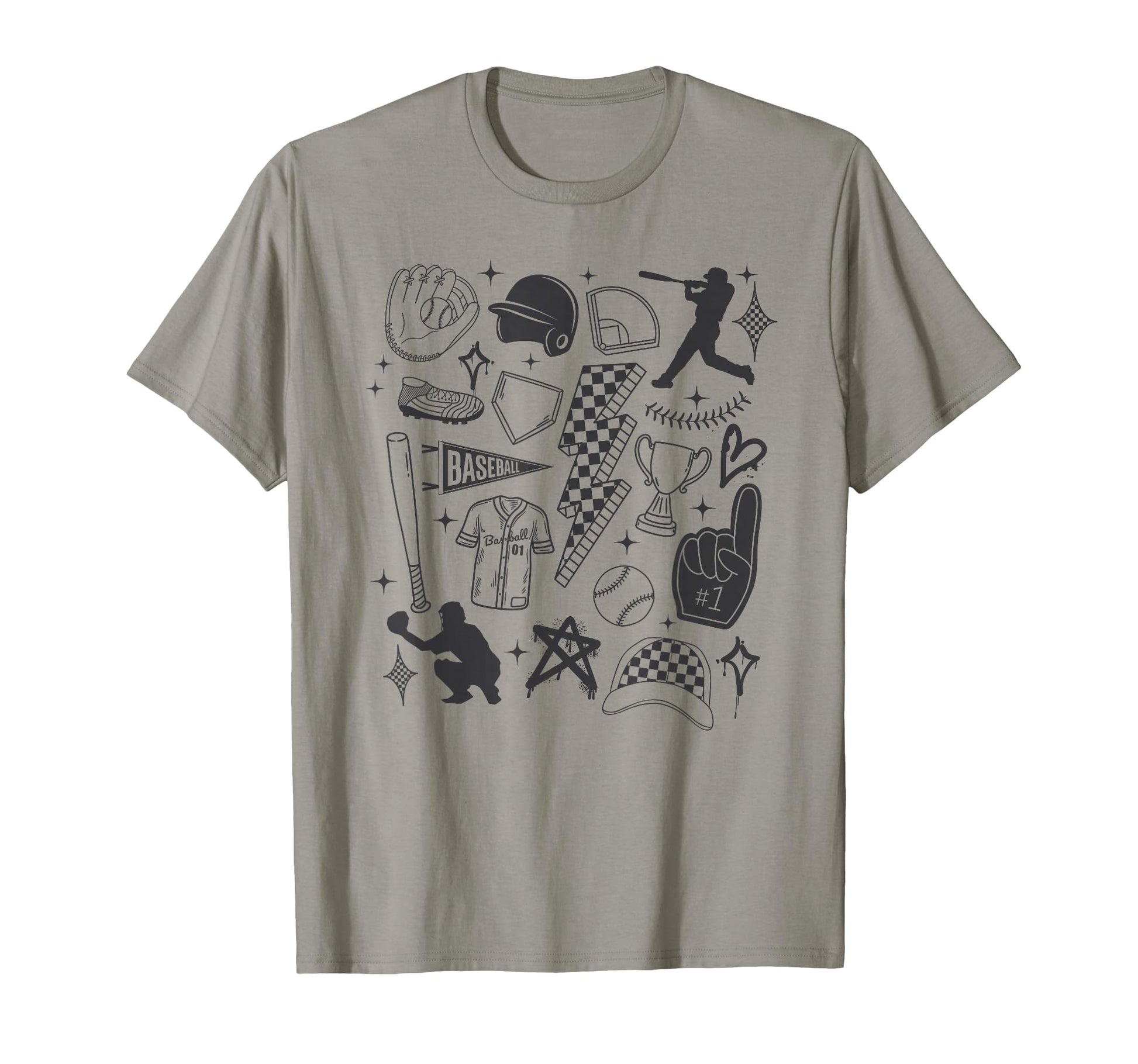 Baseball Player Game Day Punk Line T-Shirt - Custom Art Print for Adults - T-Shirt, Sweatshirt, Hoodie