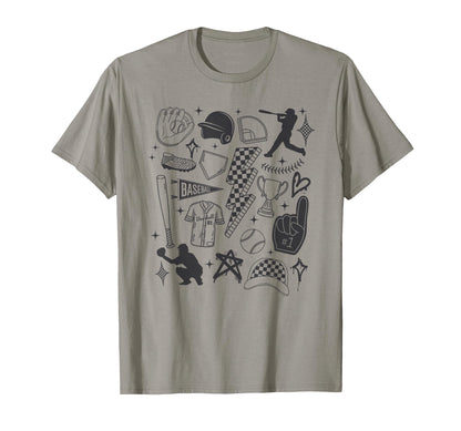 Baseball Player Game Day Punk Line T-Shirt - Custom Art Print for Adults - T-Shirt, Sweatshirt, Hoodie