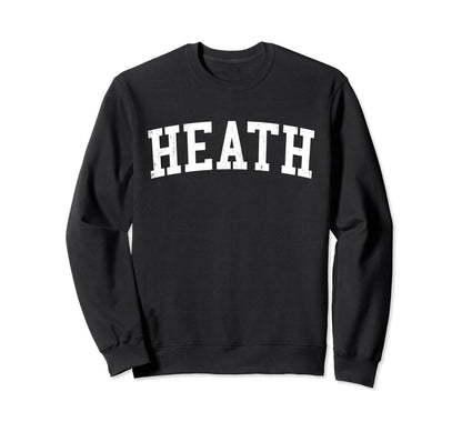 Heath Tx Distressed White Varsity Sweatshirt - Streetwear Style for Adults - T-Shirt, Sweatshirt, Hoodie