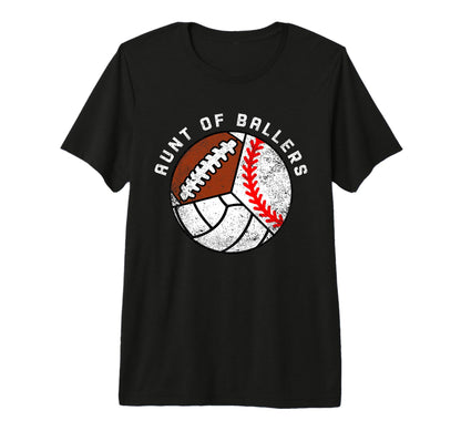 Aunt Ballers Funny Baseball T-Shirt - Fun Novelty Design Men Women - T-Shirt, Sweatshirt, Hoodie