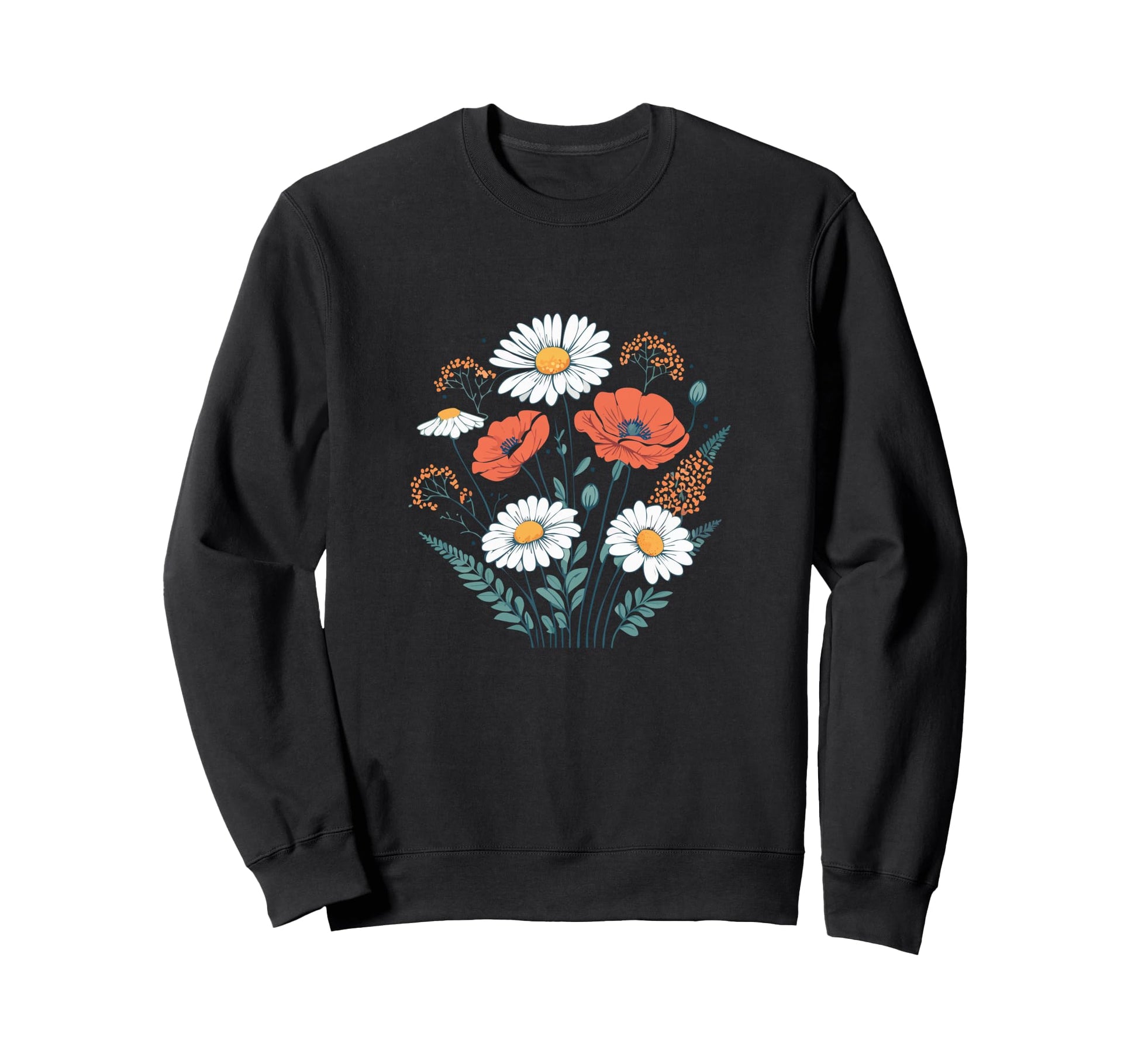 Wildflower Wanderer Boho Sweatshirt - Casual Everyday Wear Men Women - T-Shirt, Sweatshirt, Hoodie