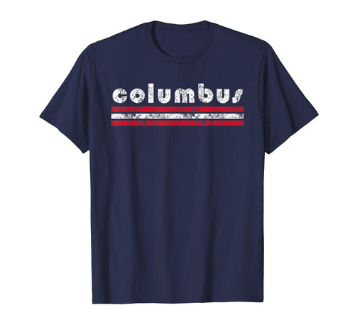 Columbus Ohio Three Stripe Weathered T-Shirt - Graphic Print Unisex - T-Shirt, Sweatshirt, Hoodie