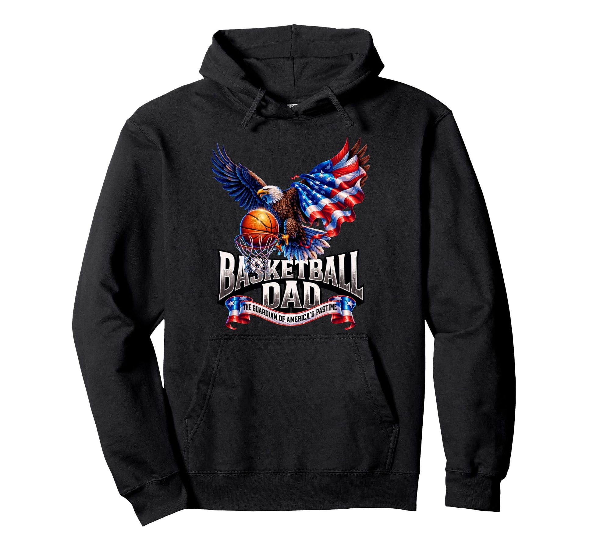 Basketball Dad American Flag Basketball Hoodie - Aesthetic Graphic Unisex - T-Shirt, Sweatshirt, Hoodie