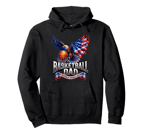 Basketball Dad American Flag Basketball Hoodie - Aesthetic Graphic Unisex - T-Shirt, Sweatshirt, Hoodie
