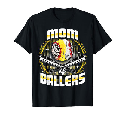 Baseball Softball Mom Ballers T-Shirt - Minimalist Print for Adults - T-Shirt, Sweatshirt, Hoodie