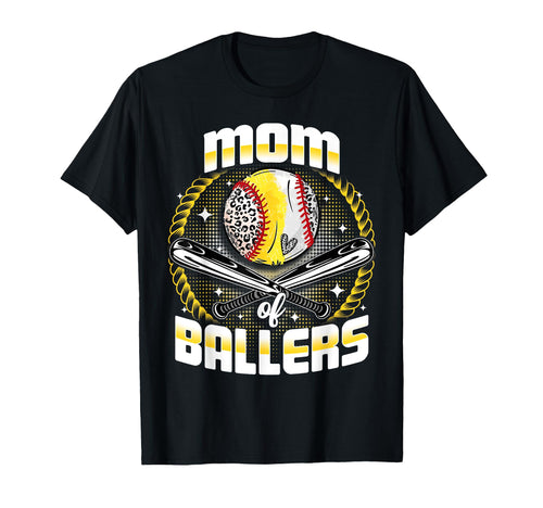 Baseball Softball Mom Ballers T-Shirt - Minimalist Print for Adults - T-Shirt, Sweatshirt, Hoodie