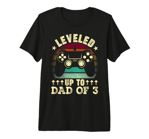 Leveled Up To Dad 3 Fathers Day New T-Shirt - Minimalist Print for Adults - T-Shirt, Sweatshirt, Hoodie