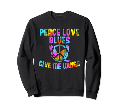 Blues Musician Peace Sign Jazz Sweatshirt - Novelty Apparel Men Women - T-Shirt, Sweatshirt, Hoodie