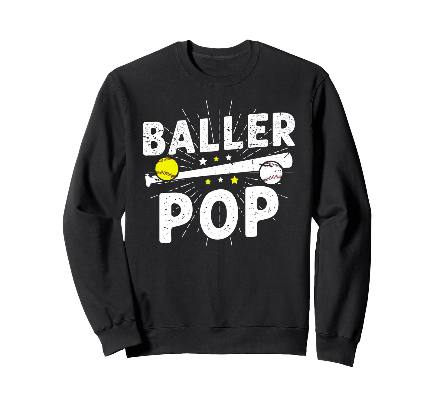 Baller Pop Proud Softball Sweatshirt - Casual Everyday Wear Men Women - T-Shirt, Sweatshirt, Hoodie