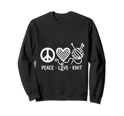 Knit Lovers Crafting Joy Peace Sweatshirt - Fun Novelty Design Men Women - T-Shirt, Sweatshirt, Hoodie