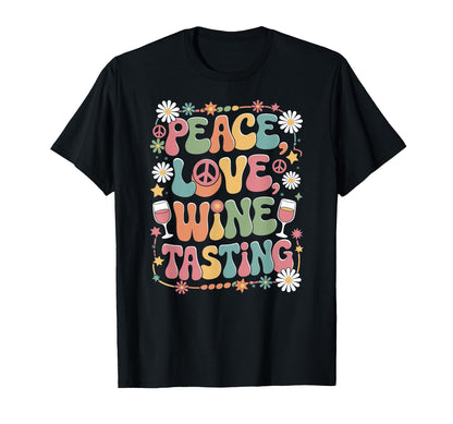 Sommelier 60S 70S Hippie Peace Love T-Shirt - Aesthetic Graphic for Adults - T-Shirt, Sweatshirt, Hoodie