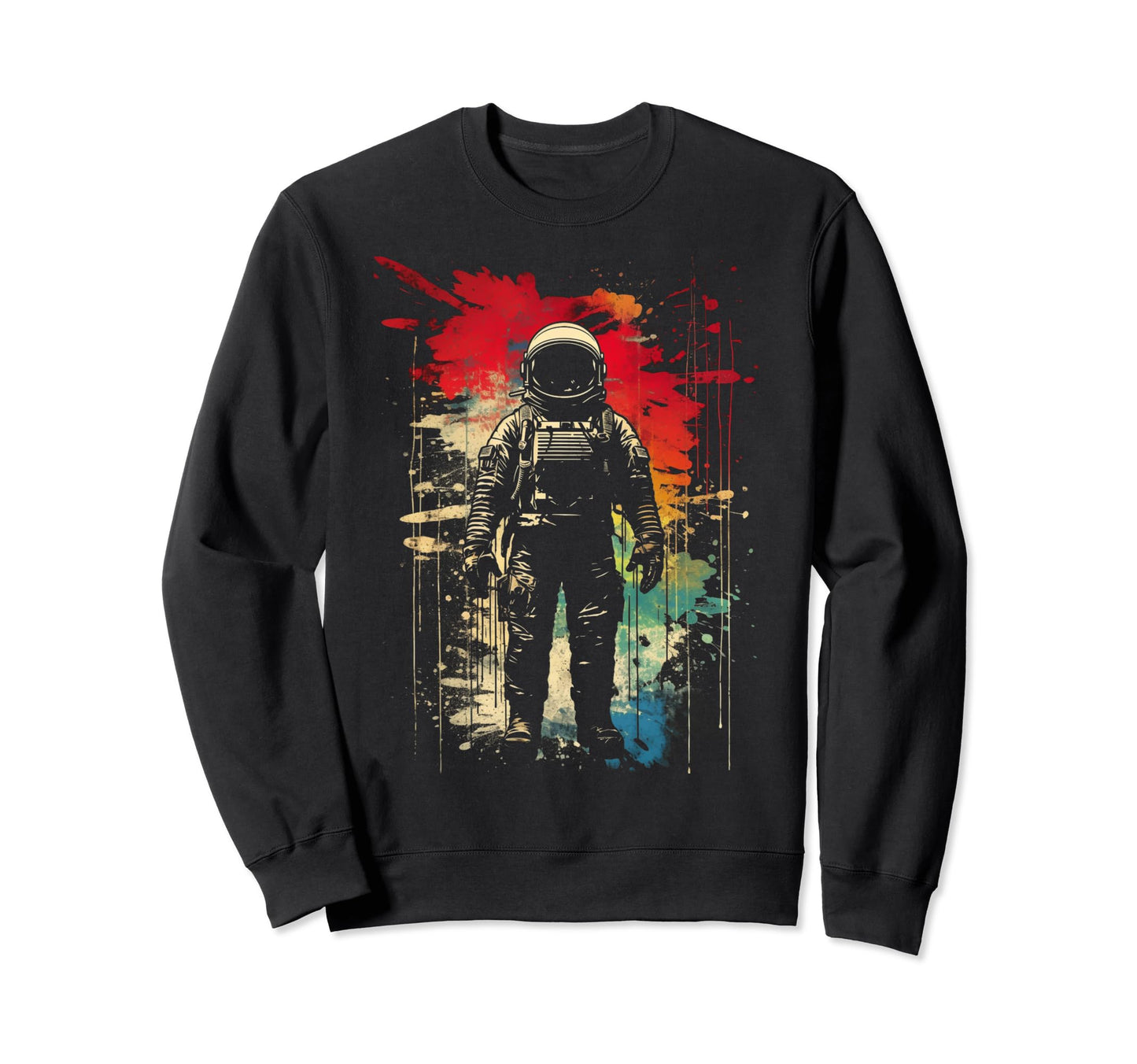 Astronaut Distressed 90S Space Sweatshirt - Unique Graphic Men Women - T-Shirt, Sweatshirt, Hoodie