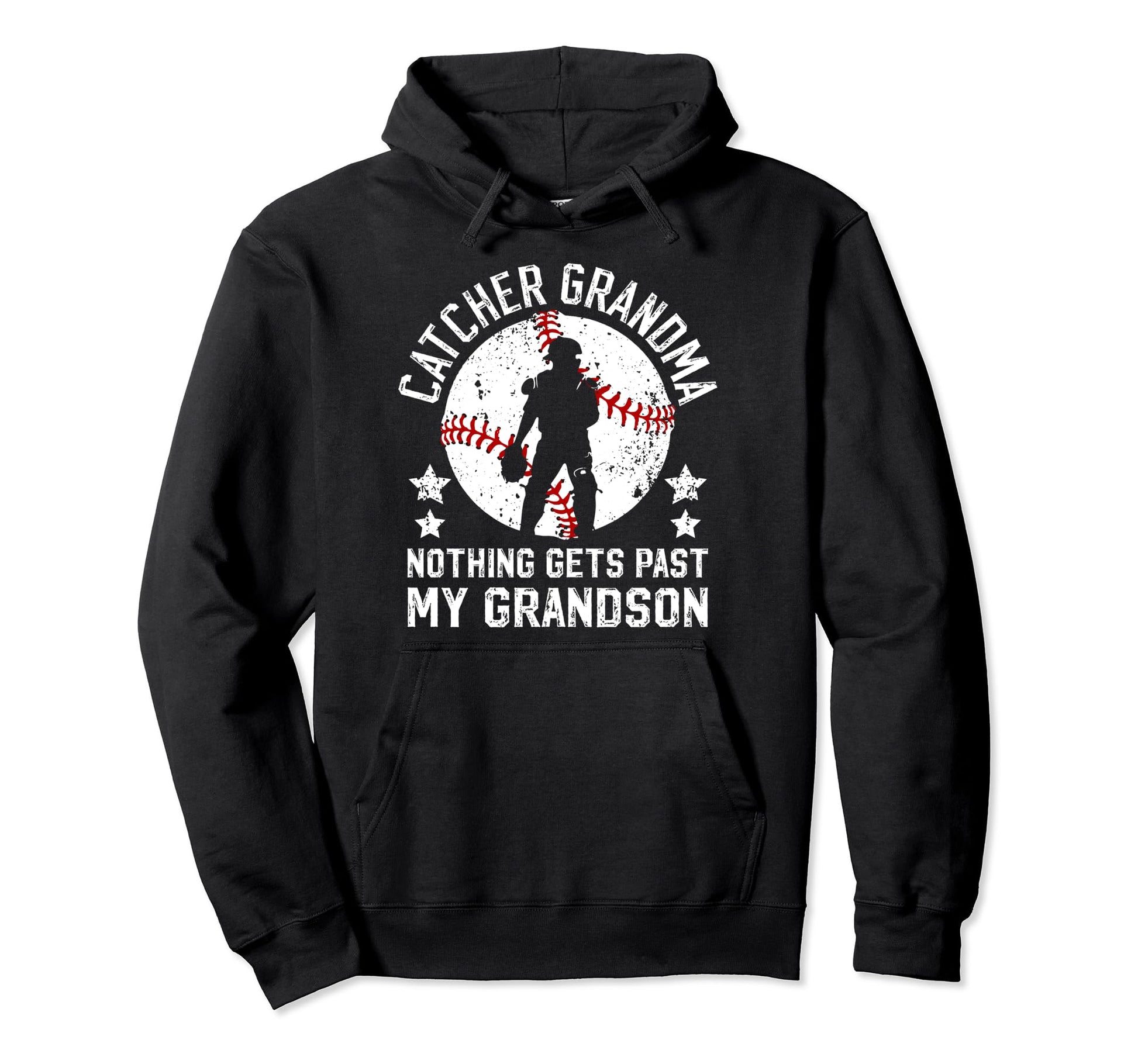 My Grandson Baseball Catcher Grandma Hoodie - Unique Graphic Unisex - T-Shirt, Sweatshirt, Hoodie