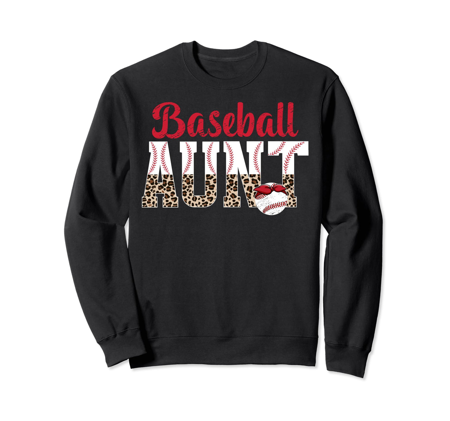 Baseball Aunt Leopard Aunt Sweatshirt - Custom Art Print for Adults - T-Shirt, Sweatshirt, Hoodie