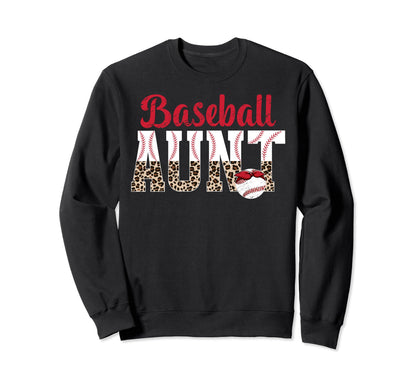 Baseball Aunt Leopard Aunt Sweatshirt - Custom Art Print for Adults - T-Shirt, Sweatshirt, Hoodie