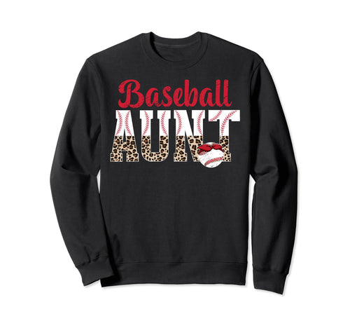 Baseball Aunt Leopard Aunt Sweatshirt - Custom Art Print for Adults - T-Shirt, Sweatshirt, Hoodie