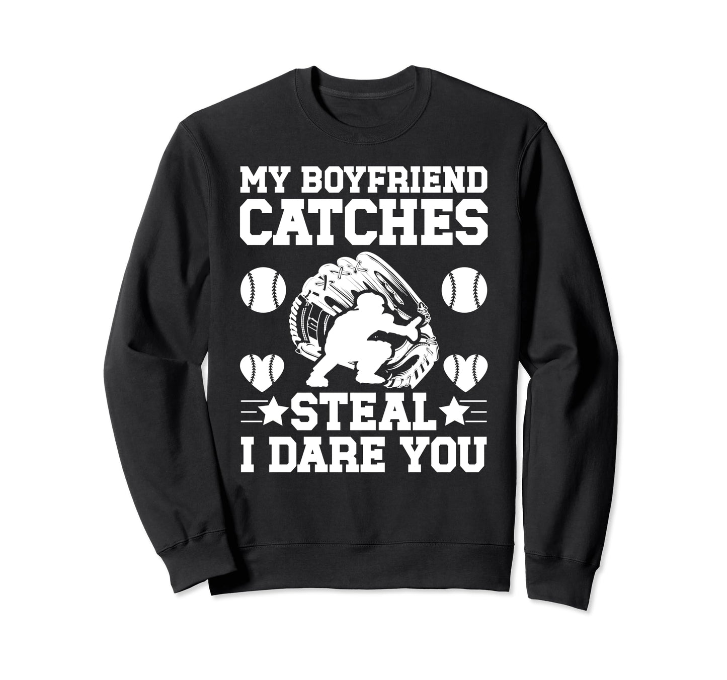 Boyfriend Catches Baseball Girlfriend Sweatshirt - Minimalist Print Unisex - T-Shirt, Sweatshirt, Hoodie